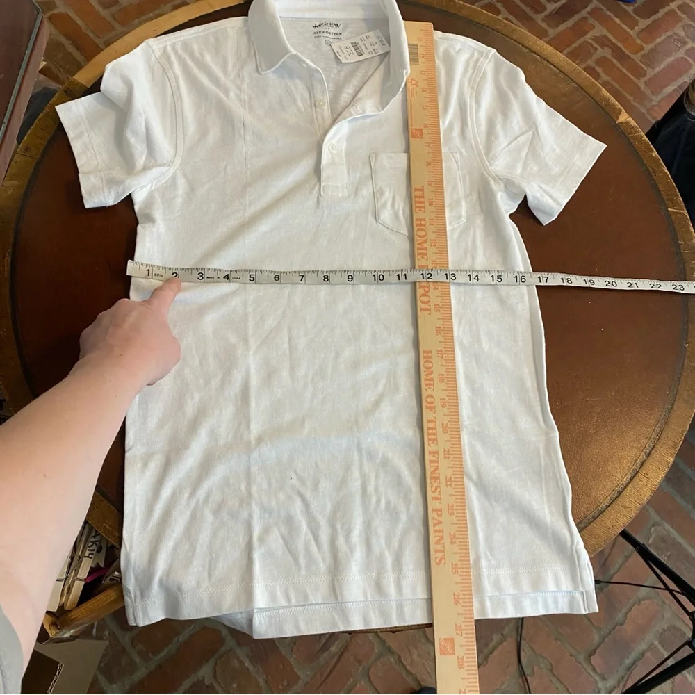 J. Crew factory Men's Short Sleeve Slub Jersey‎ Pocket Polo Shirt  White Size xs